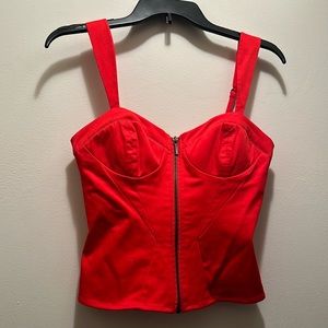 Bebe Red Bustier Top with Padding